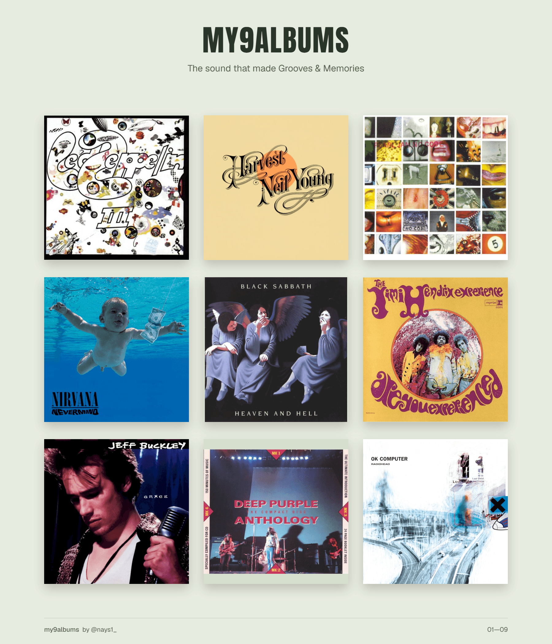Pick the 9 albums that made you.